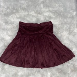 Maroon Pleated Skirt